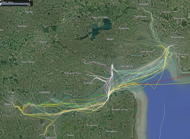 GPS tracks of sailing the river blackwater